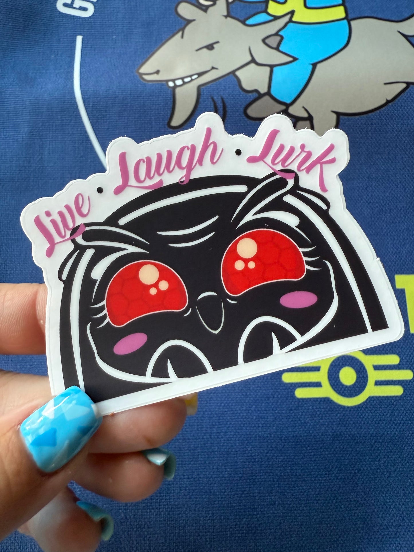 Live. Laugh. Lurk Mothman — 3" Matte Clear Vinyl Sticker