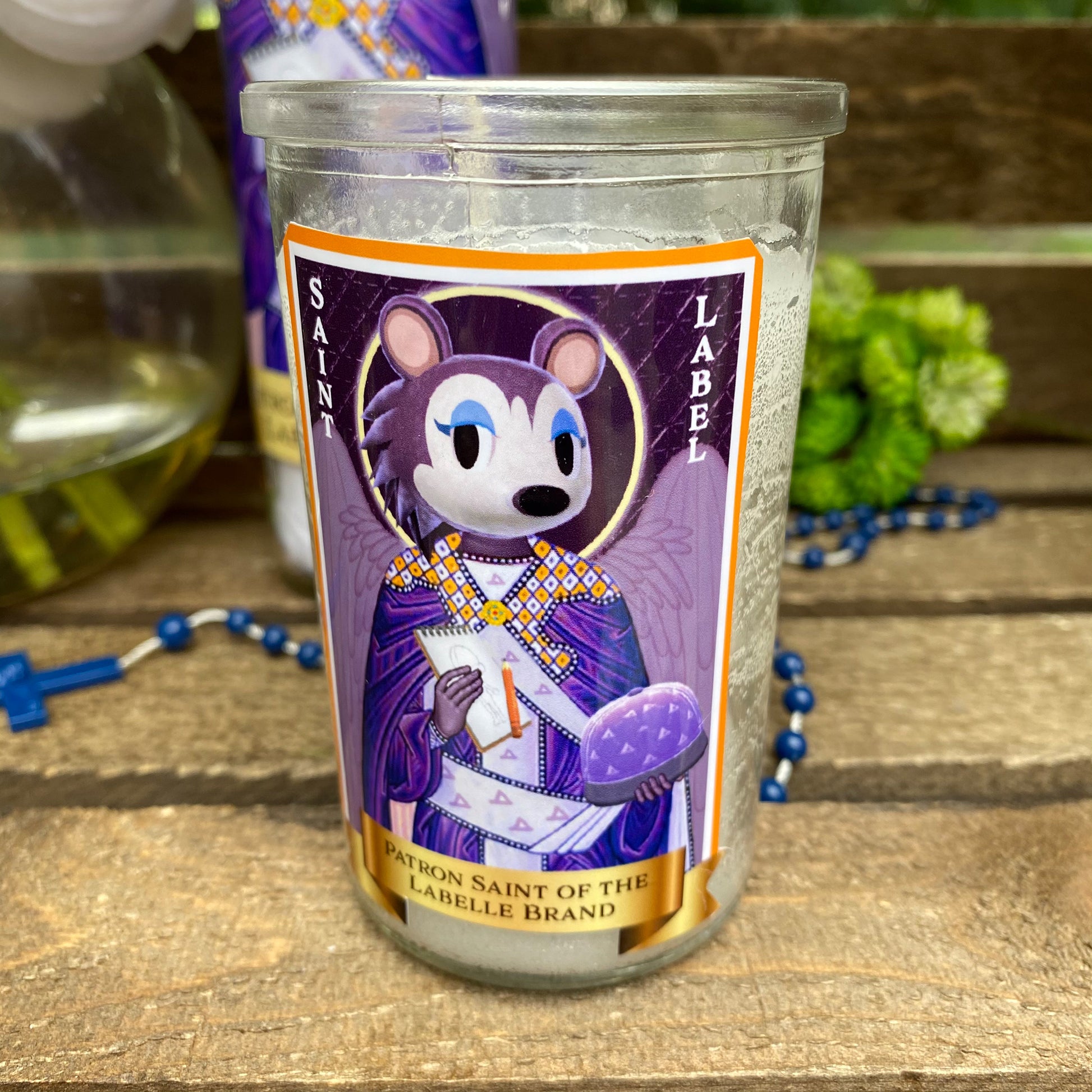 a candle that is sitting on a table