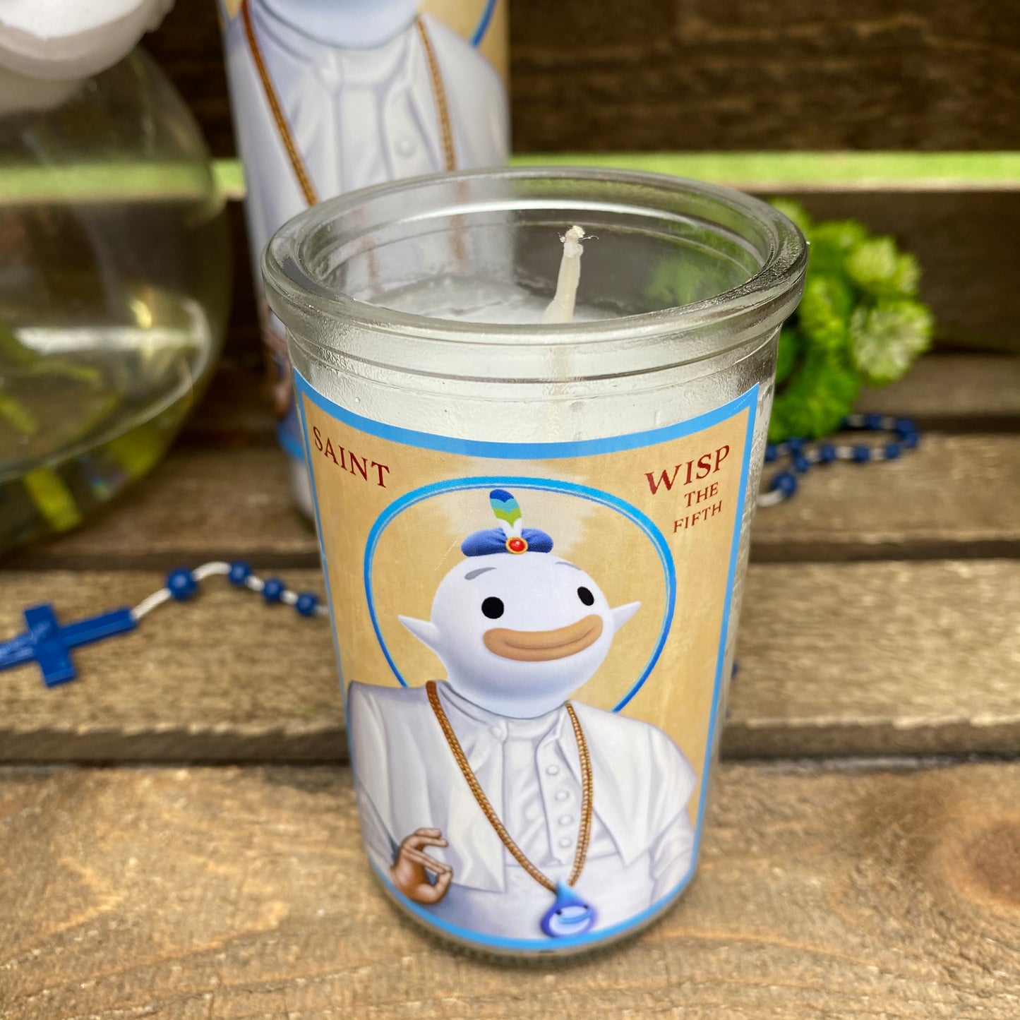 a candle that is sitting on a table