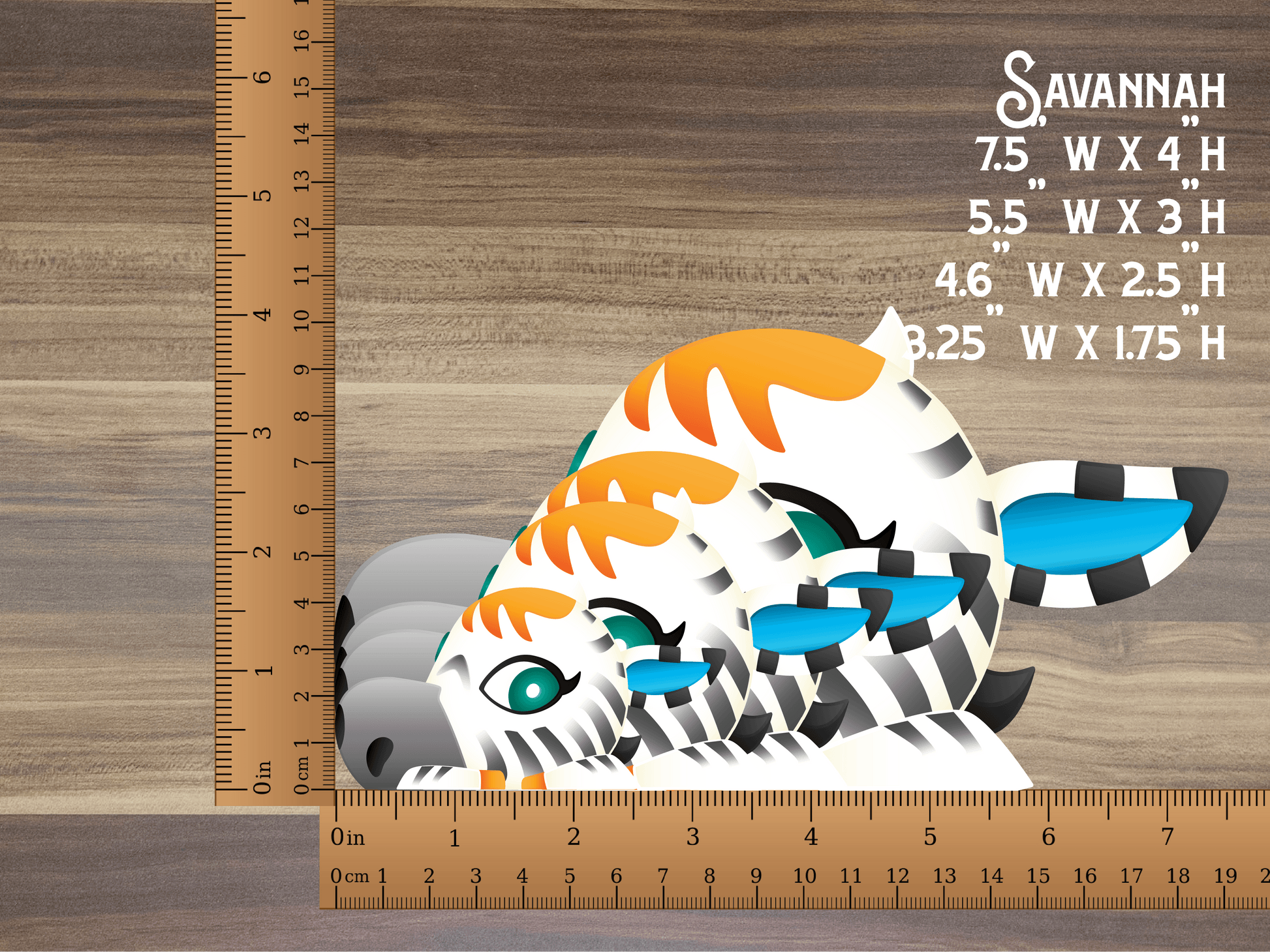 a wooden ruler with a picture of a dog on it