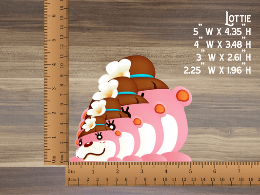 a large ruler with a picture of a cake on it