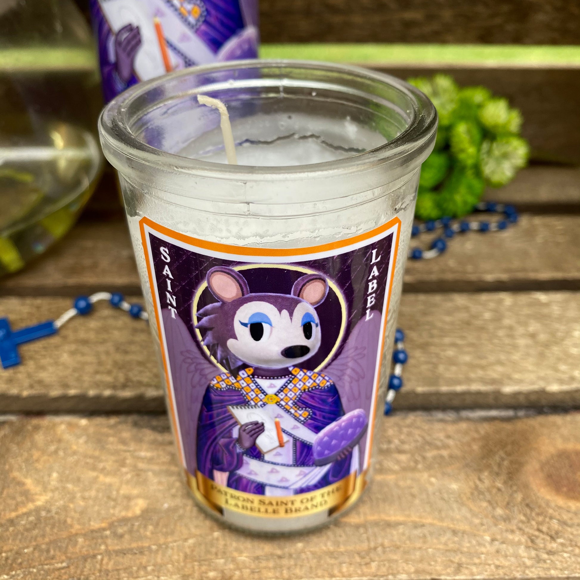 a candle that is sitting on a table