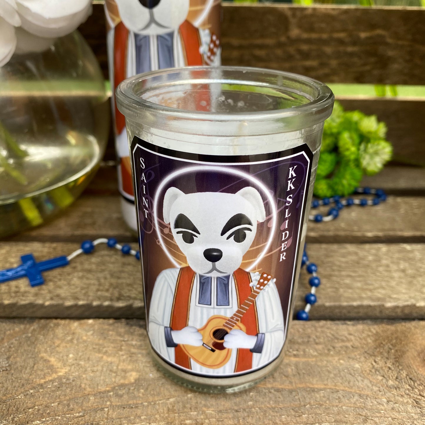 a glass jar with a cartoon character on it