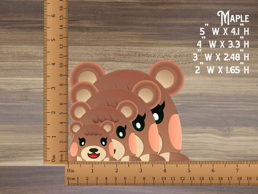a ruler with a picture of two bears on it