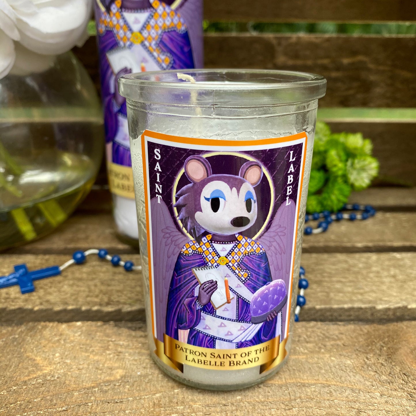 a candle that is sitting on a table