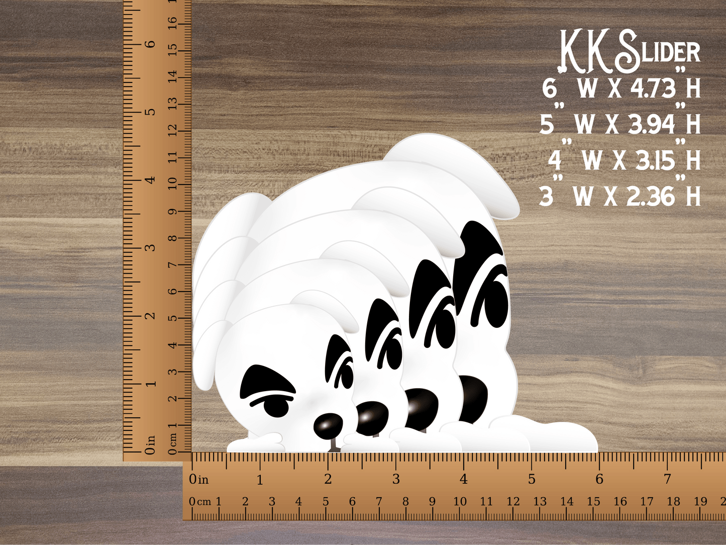 a ruler with a drawing of a cat on it