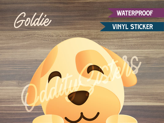 Goldie ACNH Peeker Sticker Decal