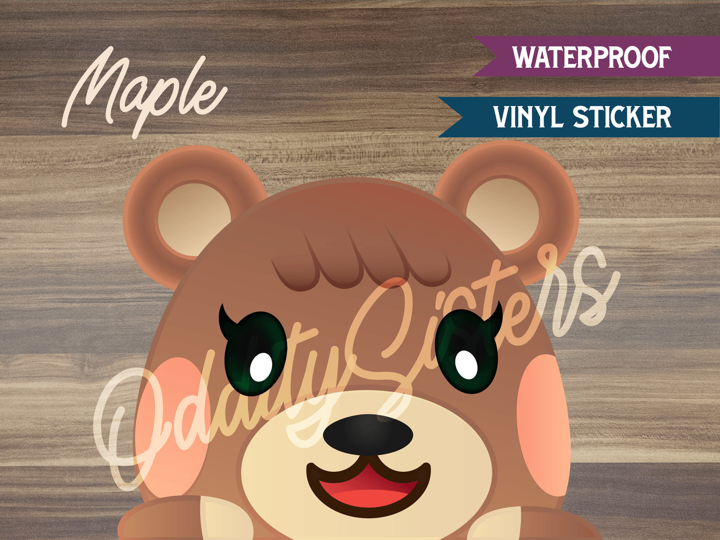 Maple ACNH Peeker Sticker Decal