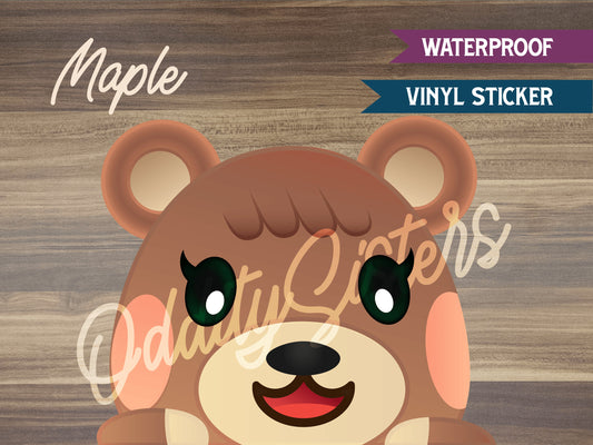 Maple ACNH Peeker Sticker Decal