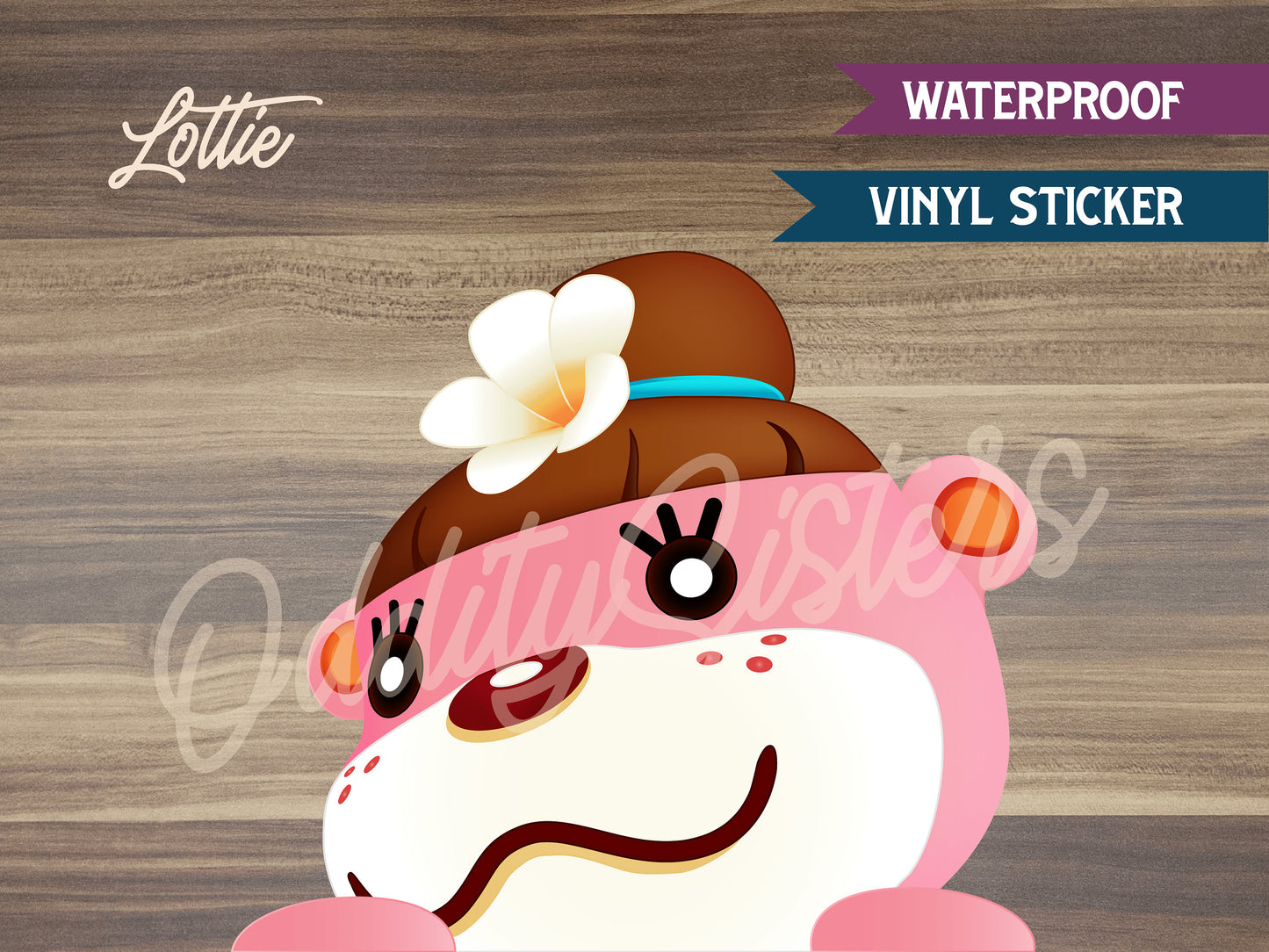 Lottie HHP ACNH Peeker Sticker Decal