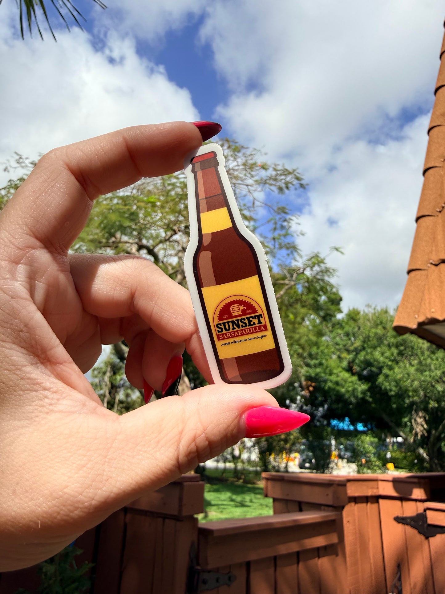Sunset Sarsaparilla Bottle — 3" Matte Vinyl Sticker