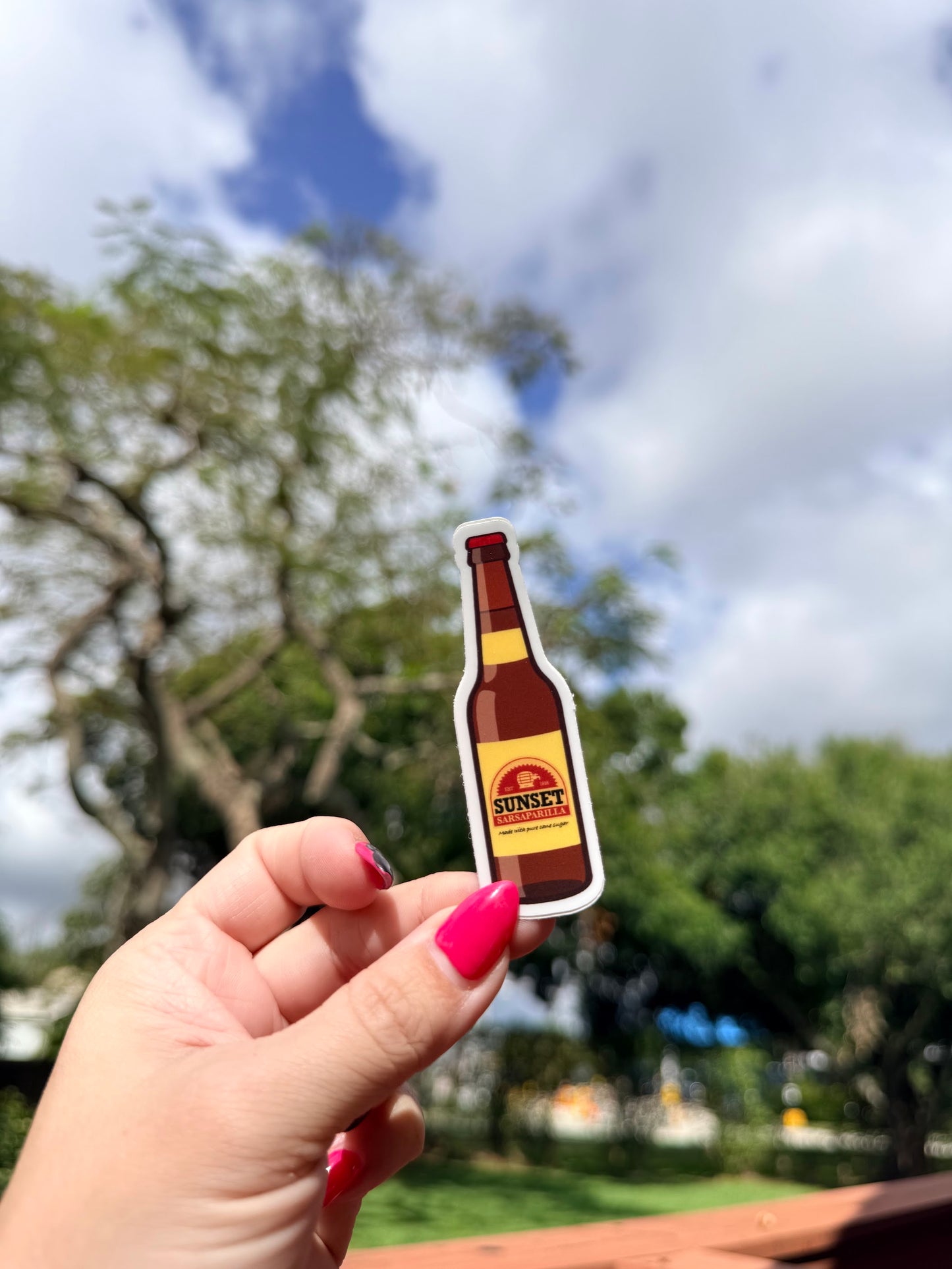 Sunset Sarsaparilla Bottle — 3" Matte Vinyl Sticker