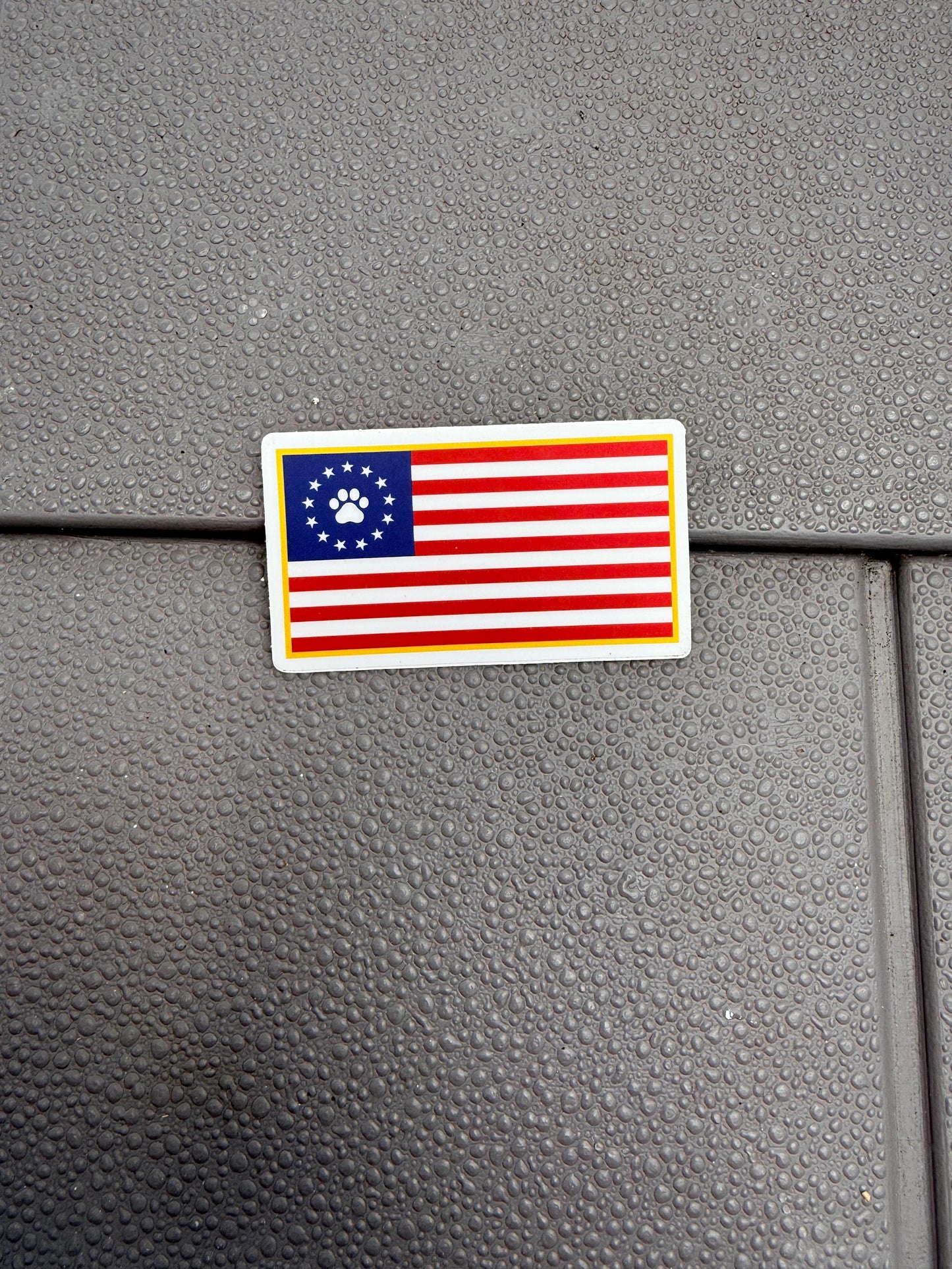 Pre-War Mr Pebbles Flag — 3" Matte Vinyl Sticker