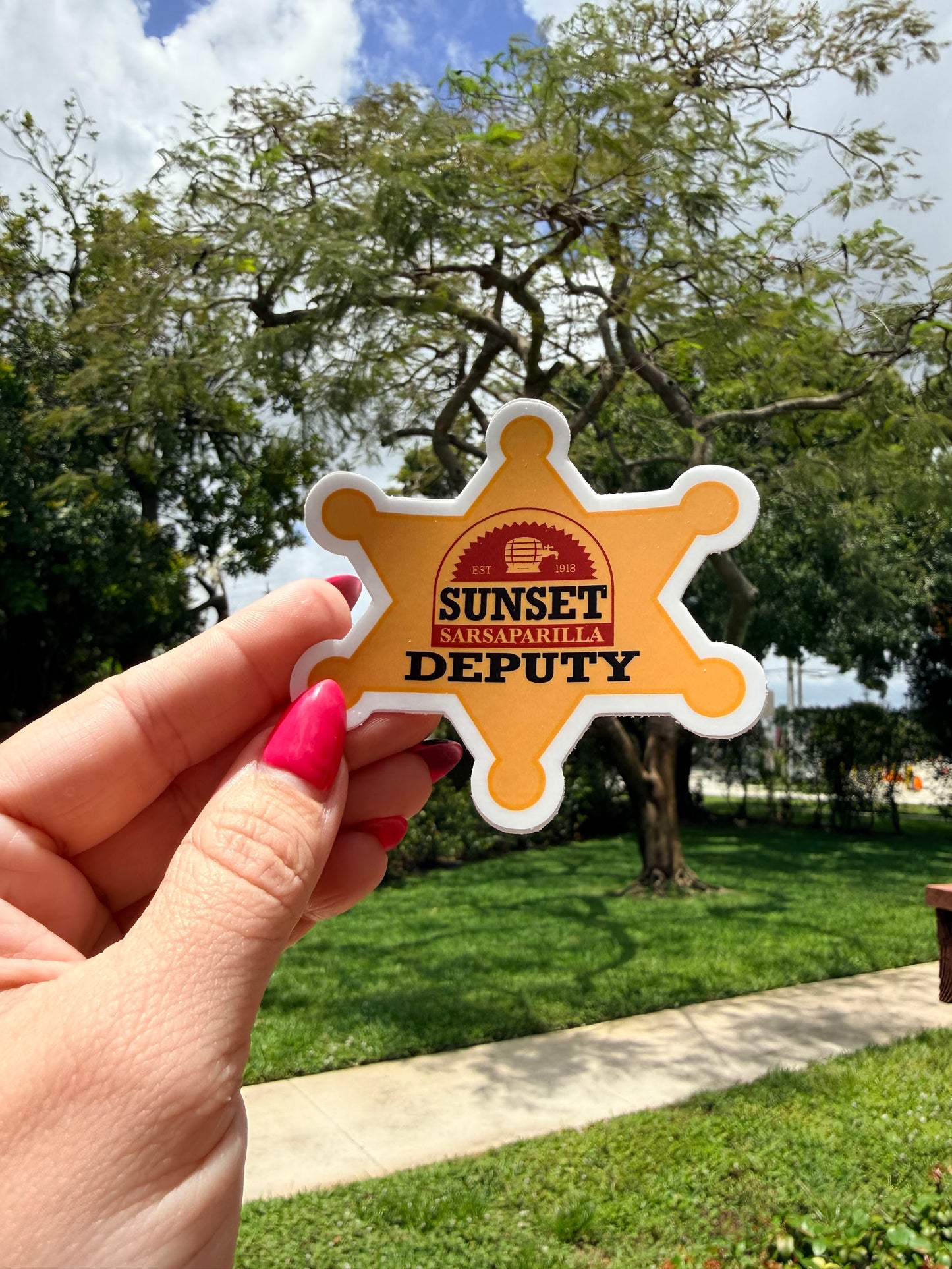 Sunset Sarsaparilla Deputy Star — 3" Matte Vinyl Sticker