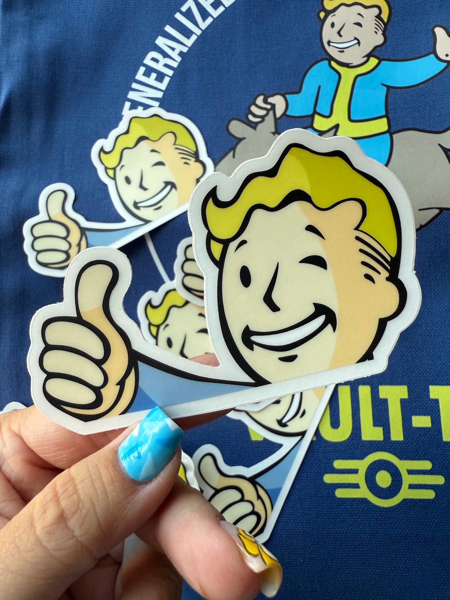 Thumbs Up Vault Boy — 3" Matte Clear Vinyl Sticker