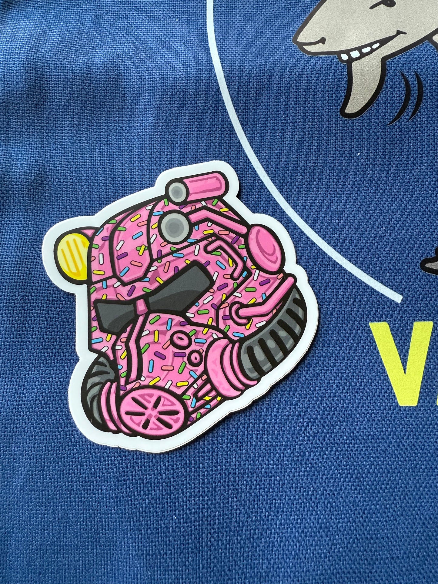 Pink Sprinklers T-60 Helmet — 3" Matte Vinyl Sticker