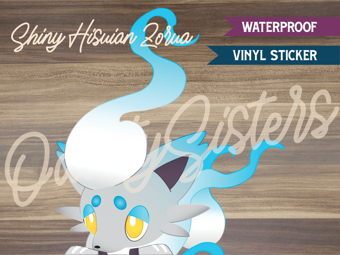 Shiny Hisuian Zorua Pokemon Peeker Sticker Decal