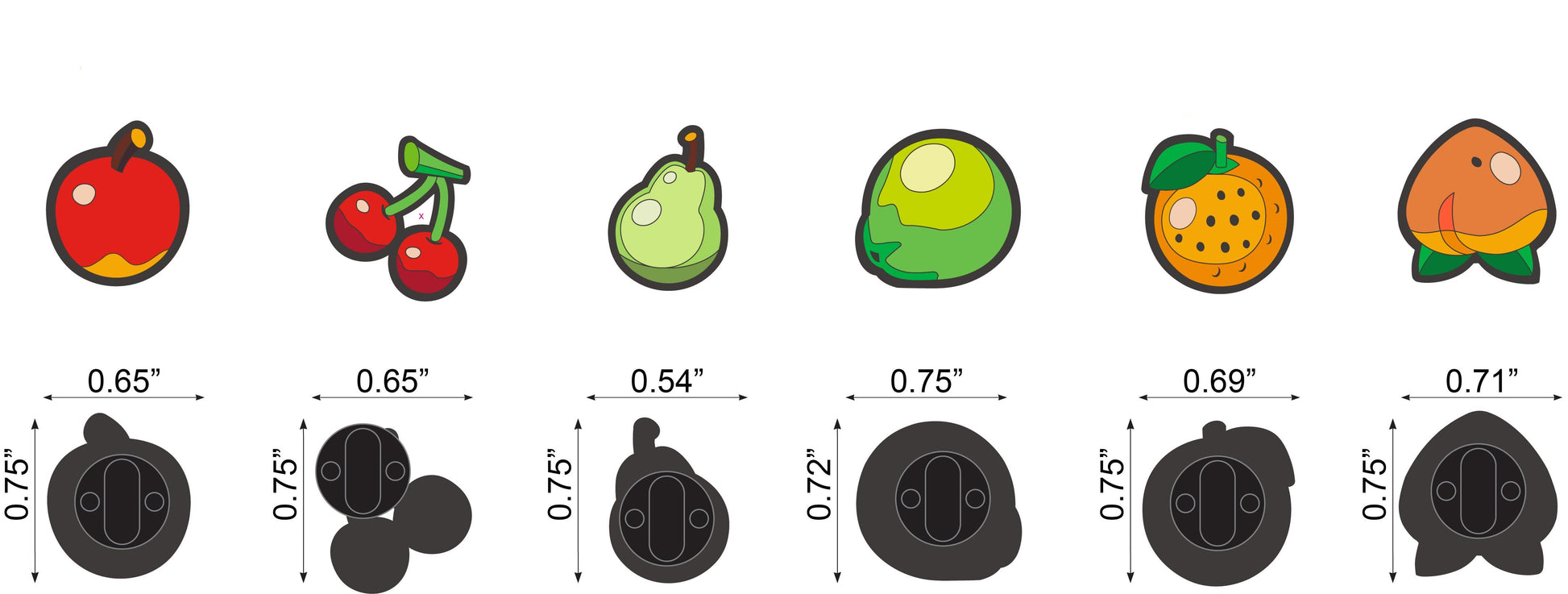 Fruit Island Enamel Pins – Set of 6