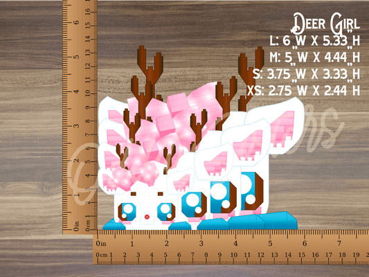 a wooden ruler with a cut out of a deer