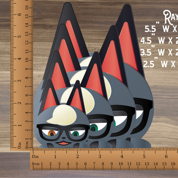 a ruler with a picture of a cat wearing glasses