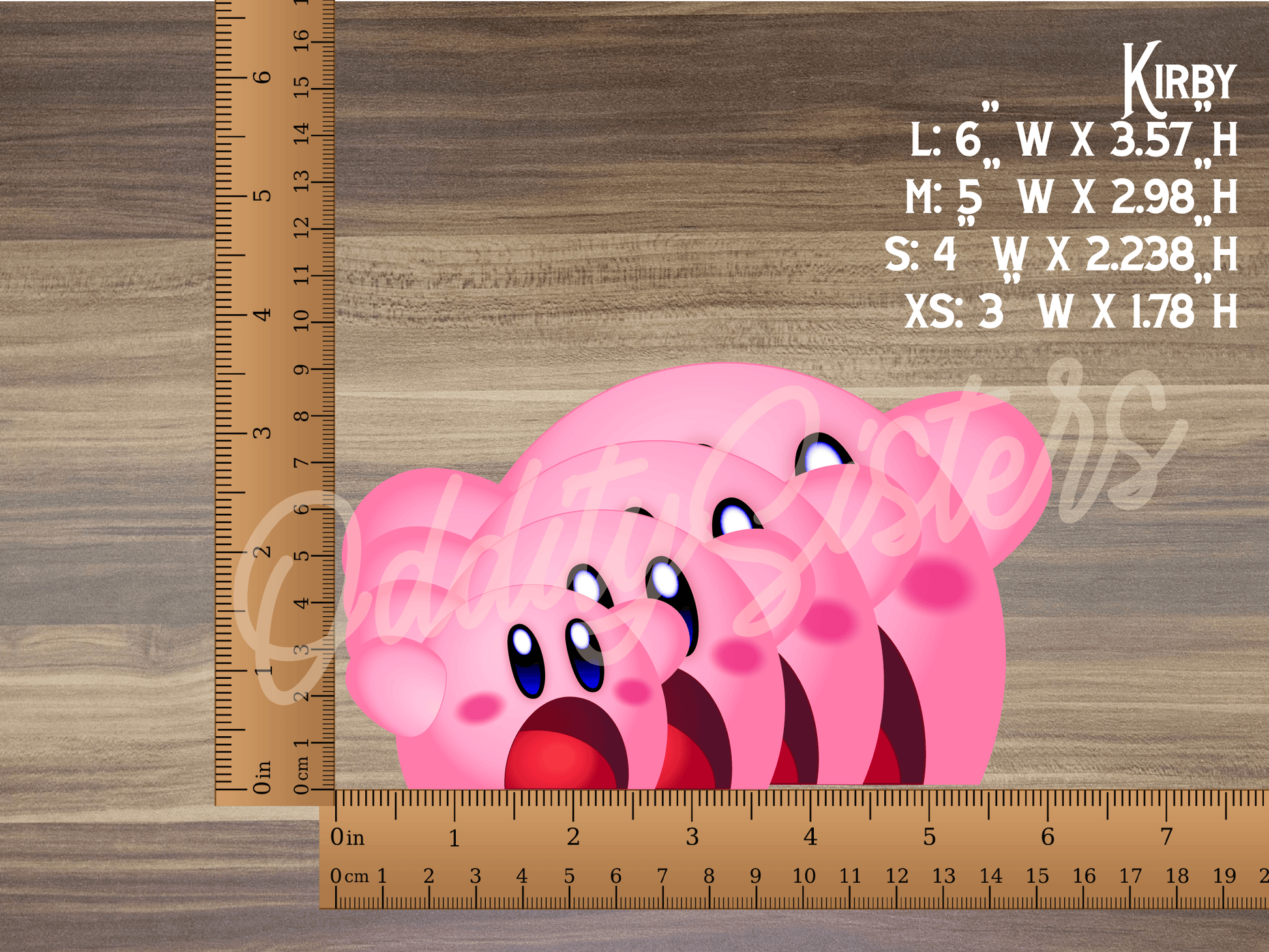 a ruler with a picture of a pink pig on it