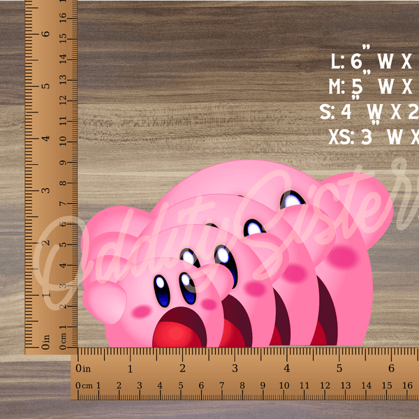 a ruler with a picture of a pink pig on it