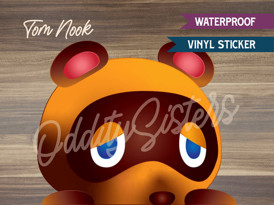 Tom Nook ACNH Peeker Sticker Decal