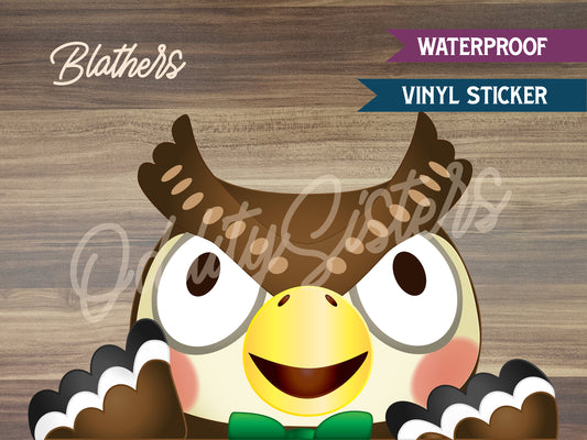 Blathers ACNH Peeker Sticker Decal