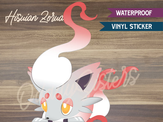 Hisuian Zorua Pokemon Peeker Sticker Decal