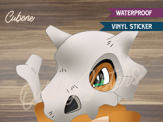 Cubone Pokemon Peeker Sticker Decal